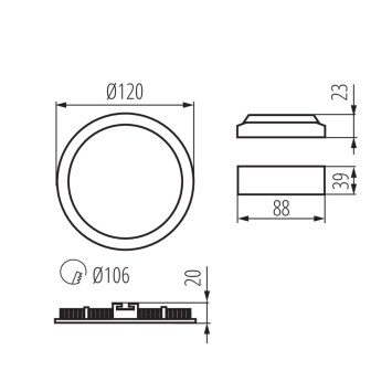 Stropné zapustené svietidlo LED 6W-NW-SN IP44/20 obrazok-1