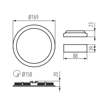 Stropné zapustené svietidlo LED 12W-NW-W IP44/20 obrazok-1