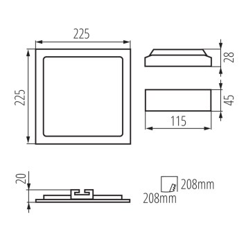 Stropné zapustené svietidlo LED 18W-NW-W IP44/20 obrazok-1