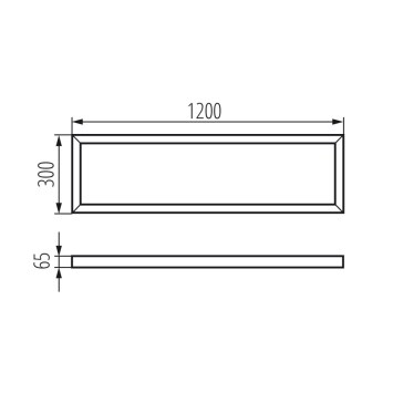 RÁMČEK PRE LED PANEL 1200x300x65 biely obrazok-1