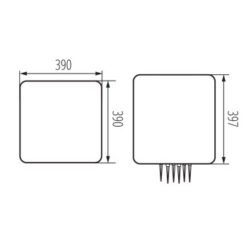 Záhradné svietidlo s vymeniteľným zdrojom svetla Kocka, E27, IP65, 400x400 mm obrazok-1