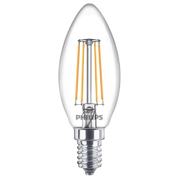 LED ŽIAROVKA FILAMENT E14 B35 4,3W = 40W 470LM 2700K TEPLÉ VLÁKNO PHILIPS