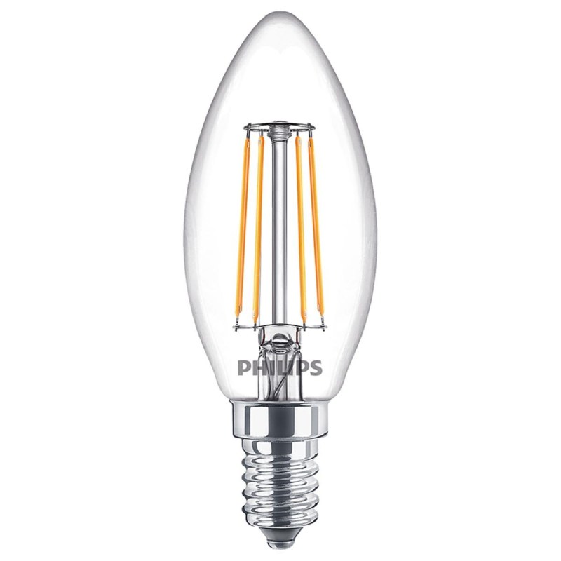 LED ŽIAROVKA FILAMENT E14 B35 4,3W = 40W 470LM 2700K TEPLÉ VLÁKNO PHILIPS