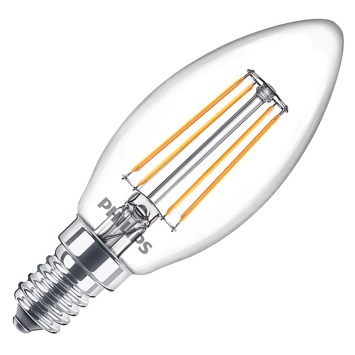 LED ŽIAROVKA FILAMENT E14 B35 4,3W = 40W 470LM 2700K TEPLÉ VLÁKNO PHILIPS obrazok-1