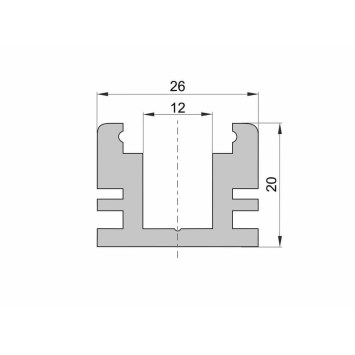 LED pochôdzny chodníkový hliníkový profil XC37, strieborný, 26x20mm obrazok-3