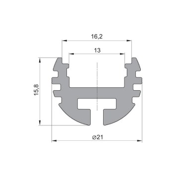 LED povrchový hliníkový profil bC07, bronzový, 21x15.8mm obrazok-1