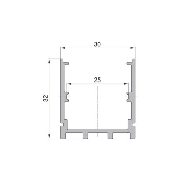 LED povrchový hliníkový profil BC19, bronzový, 30x32mm obrazok-1