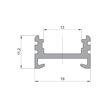 LED povrchový hliníkový profil CC06, strieborný, 19x11mm obrazok-1