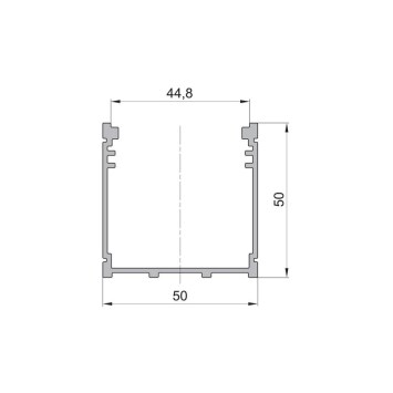 LED povrchový hliníkový profil CC21, čierny, 50x50mm obrazok-1