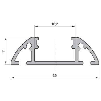 LED povrchový hliníkový profil CC04, čierny, 35x11mm obrazok-1