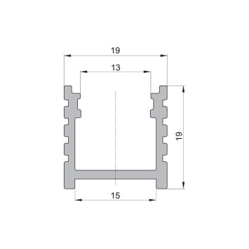 LED povrchový hliníkový profil BC10, bronzový, 19x19mm obrazok-1