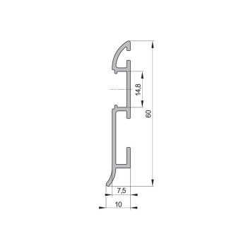 LED povrchový hliníkový profil XC17, strieborný, 60x10mm obrazok-2