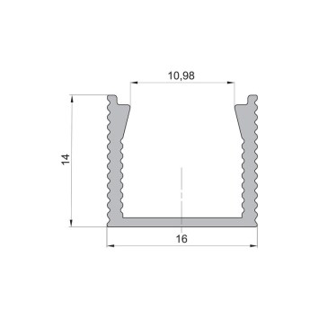 LED povrchový hliníkový profil XC25, strieborný, 16x14mm obrazok-2