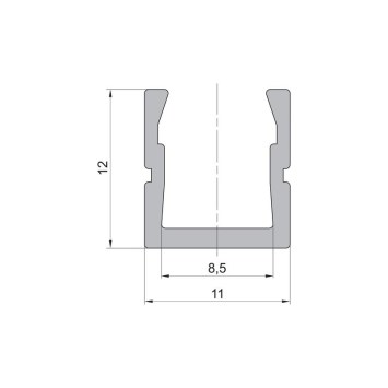 LED povrchový hliníkový profil XC27, strieborný, 11x12mm obrazok-1