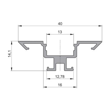 LED rohový hliníkový profil XC05, strieborný,40x14mm obrazok-1