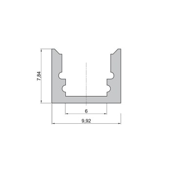 LED povrchový hliníkový profil XC35 + difúzor, strieborný, 9.92x7.84mm obrazok-2