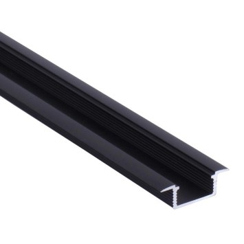 LED zápustný hliníkový profil CC18, čierny, 28x9mm