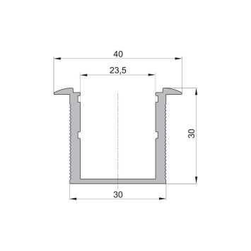 LED zápustný hliníkový profil CC09, čierny,40x30mm obrazok-1