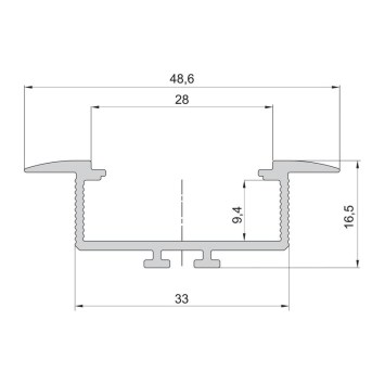 LED zápustný hliníkový profil XW30, biely, 48.6x16.5mm obrazok-1